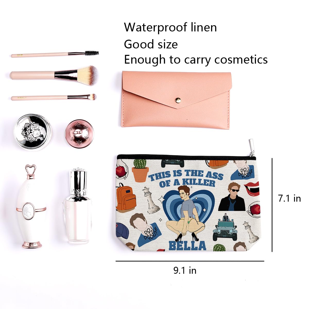 LONGXIN Twilight Merch makeup bag large capacity—fits brushes, lipstick, perfume and more.