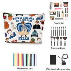 LONGXIN Twilight Merch makeup bag waterproof linen material—durable and eco-friendly.