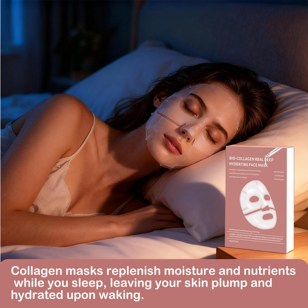 Loobexery bio-collagen mask-after-use shows plump, refreshed skin.