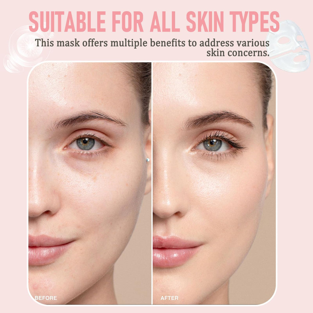 Loobexery bio-collagen mask texture-closeup reveals smooth hydrogel for nourishment.