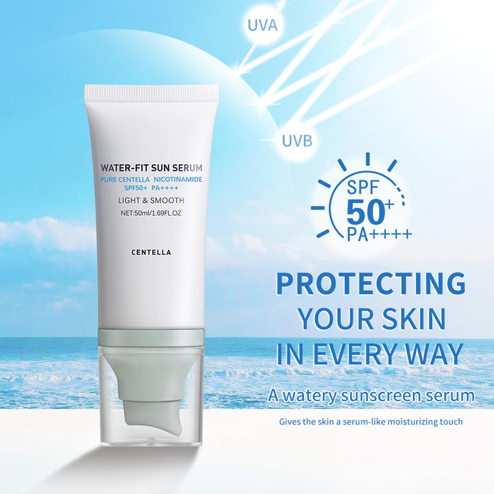 Close-up of Loobexery sunscreen texture showing lightweight application