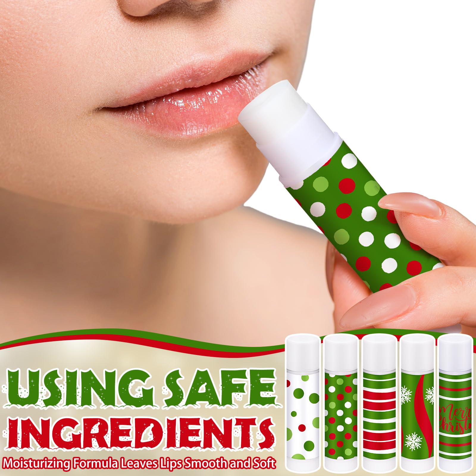 Loopeer peppermint lip balms design-3 highlighting minty aroma and moisture.