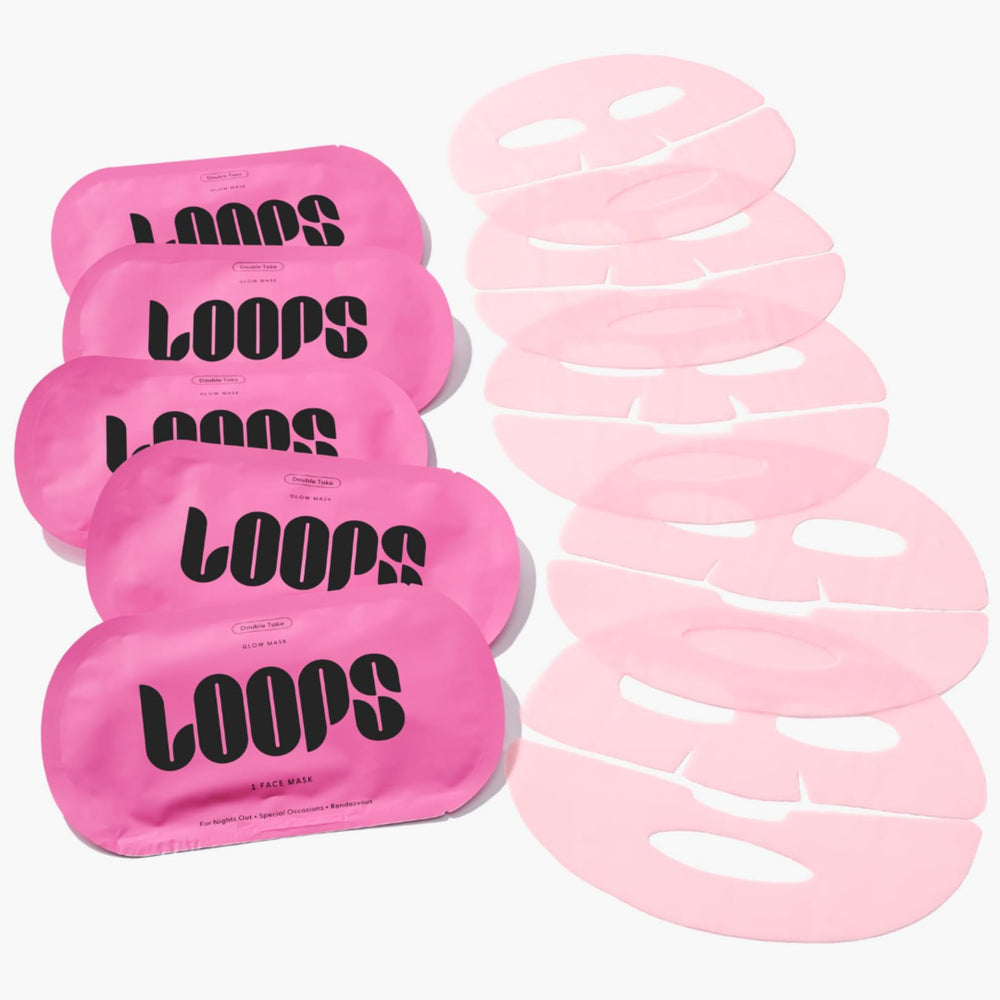LOOPS Double Take hydrogel mask uses Korean skincare technology for effective hydration.