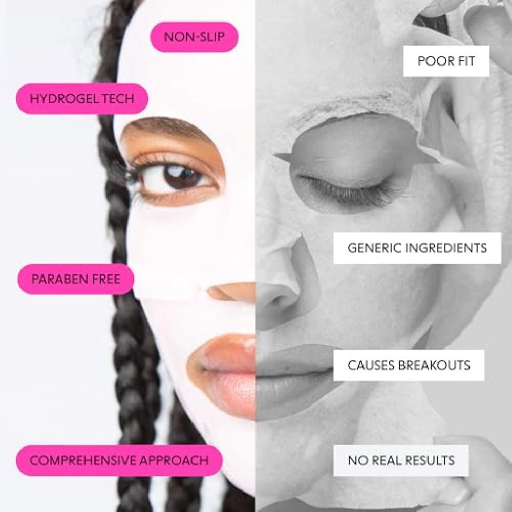 LOOPS Double Take hydrogel mask refines pores with a cooling, comfortable feel.