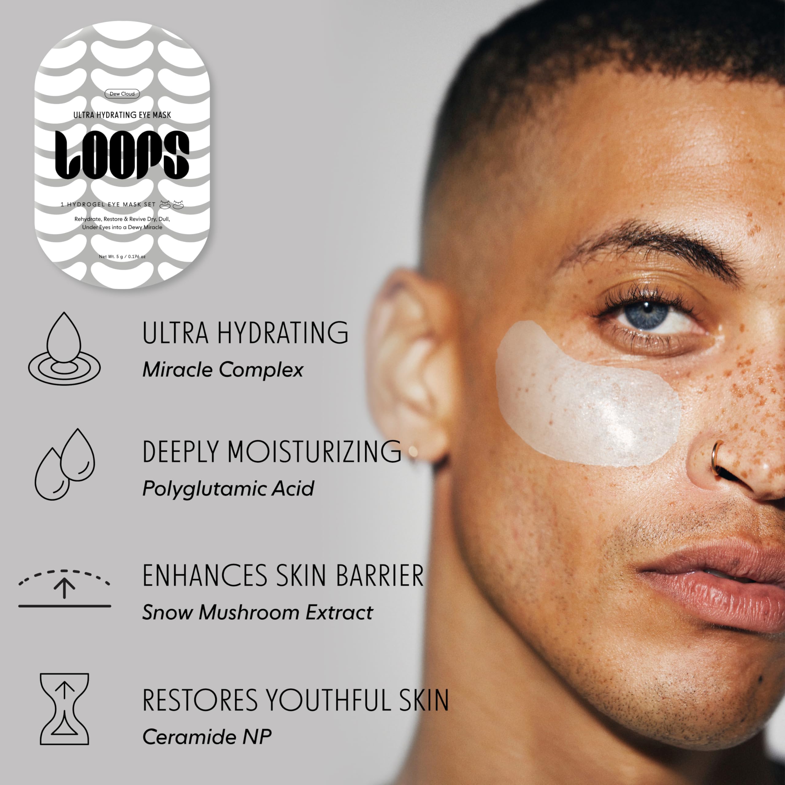 LOOPS Eyes Revival Pack Collection shows all three hydrogel eye masks.