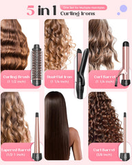 Lopeie 5in1 curling wand 1.0-inch tapered for versatile waves
