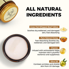 Lopeie Beef Tallow Honey Balm swirl highlights soothing hydration and nourishment