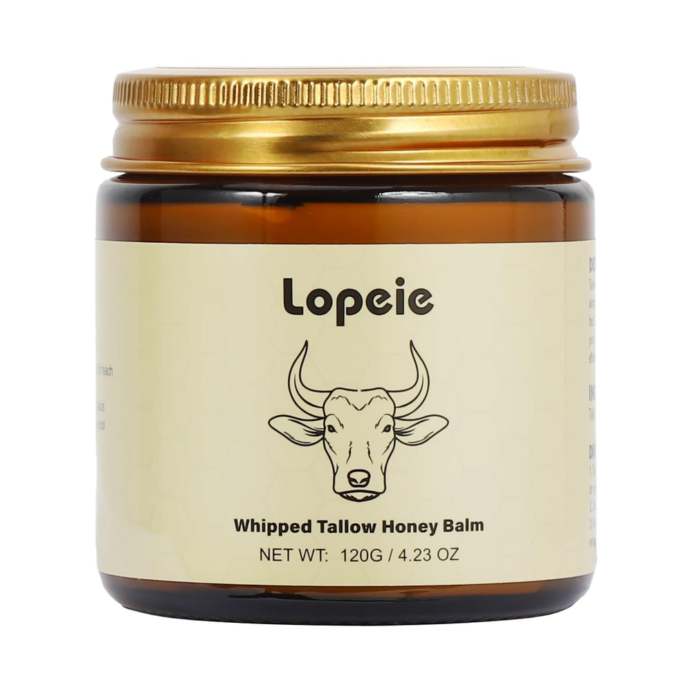 Lopeie Beef Tallow Lavender jar demonstrates deep hydration for dry skin