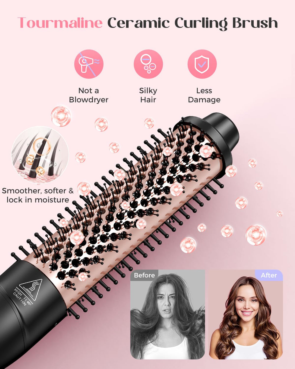 Lopeie ceramic-coated wand delivers even heat for smooth curls.