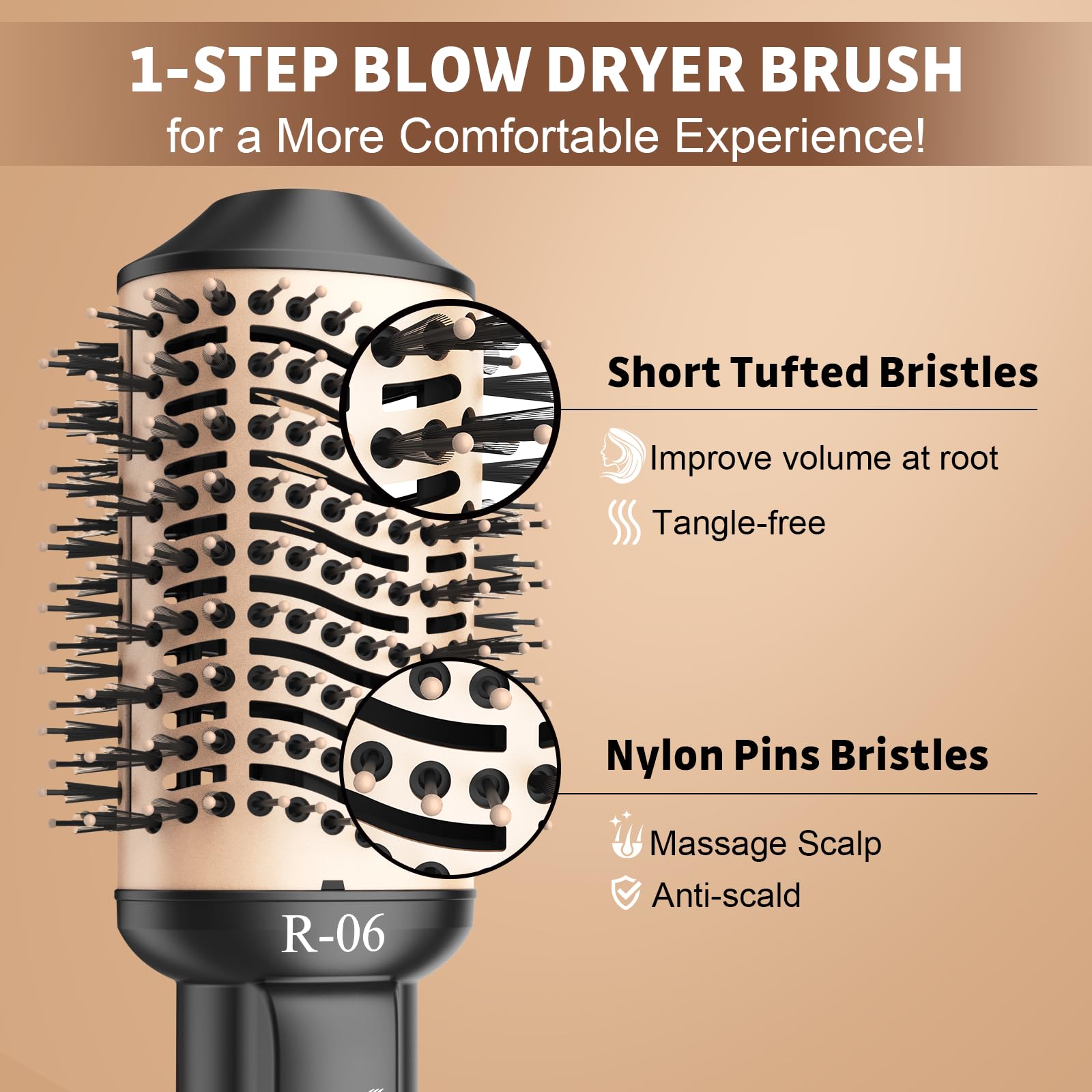 Lopeie cool tip with tufted bristles provides extra lift.
