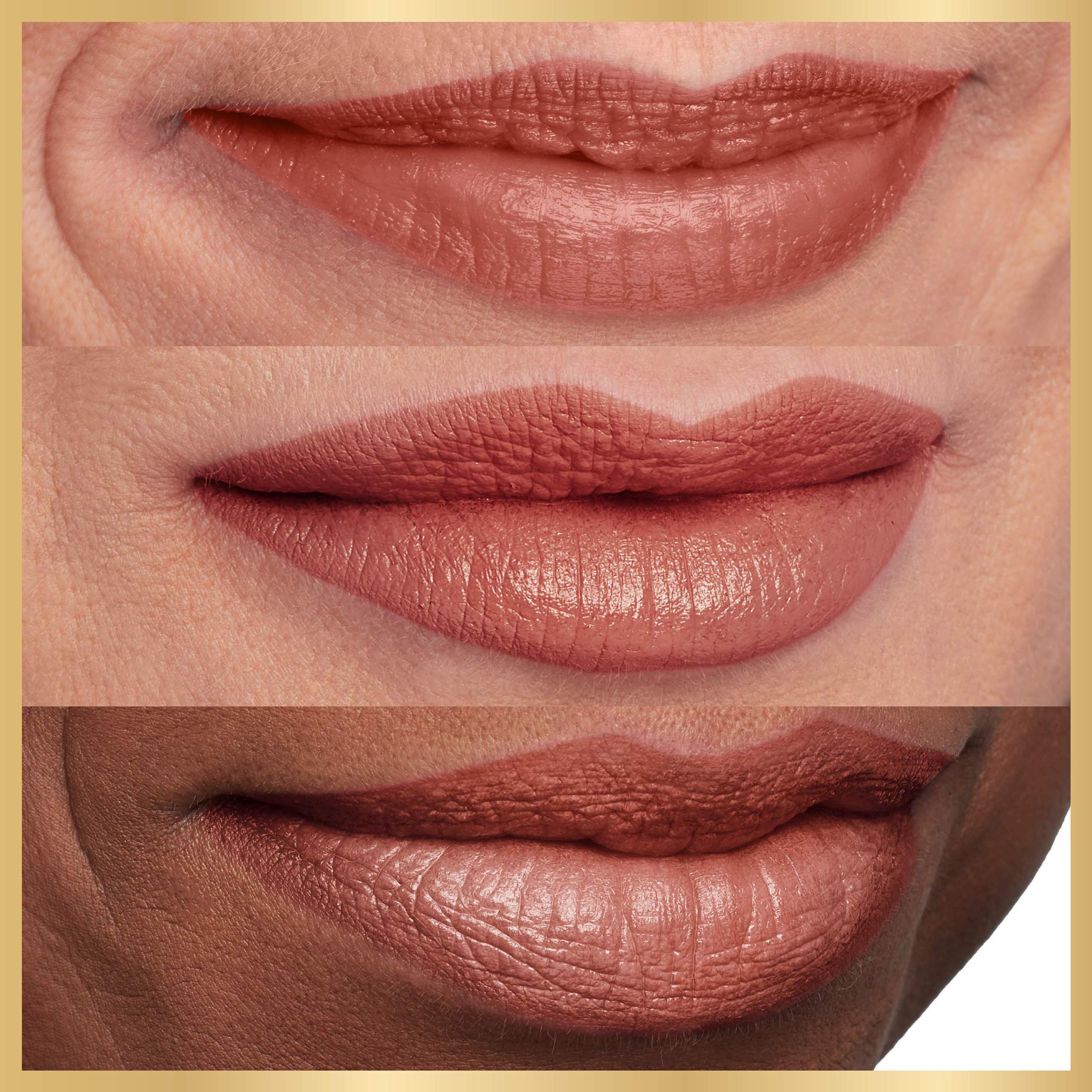 L'Oreal Paris Age Perfect lipstick on lips showing feather-free, smooth finish.