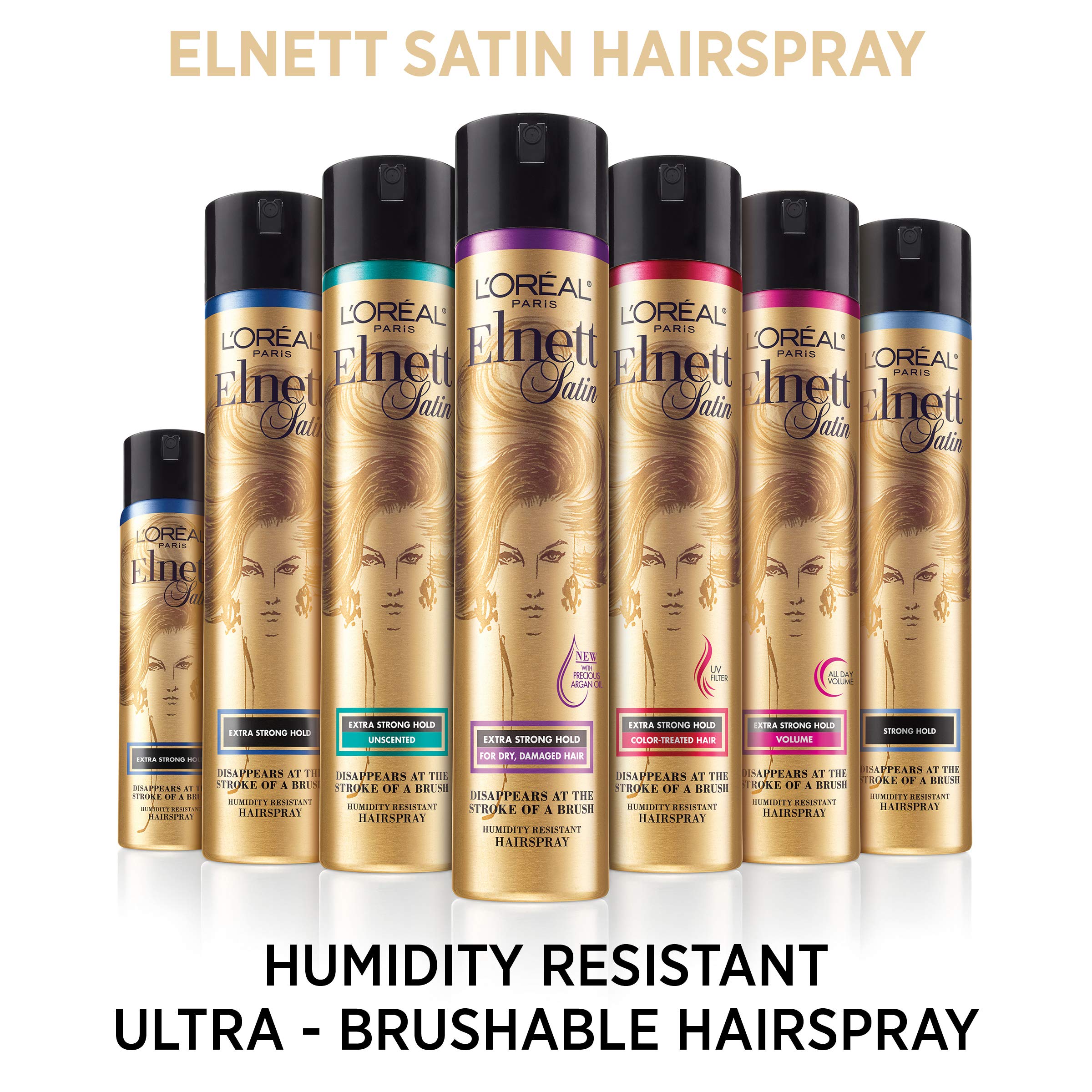 L'Oreal Paris Elnett quick-dry mist delivering rapid, even dispersion.