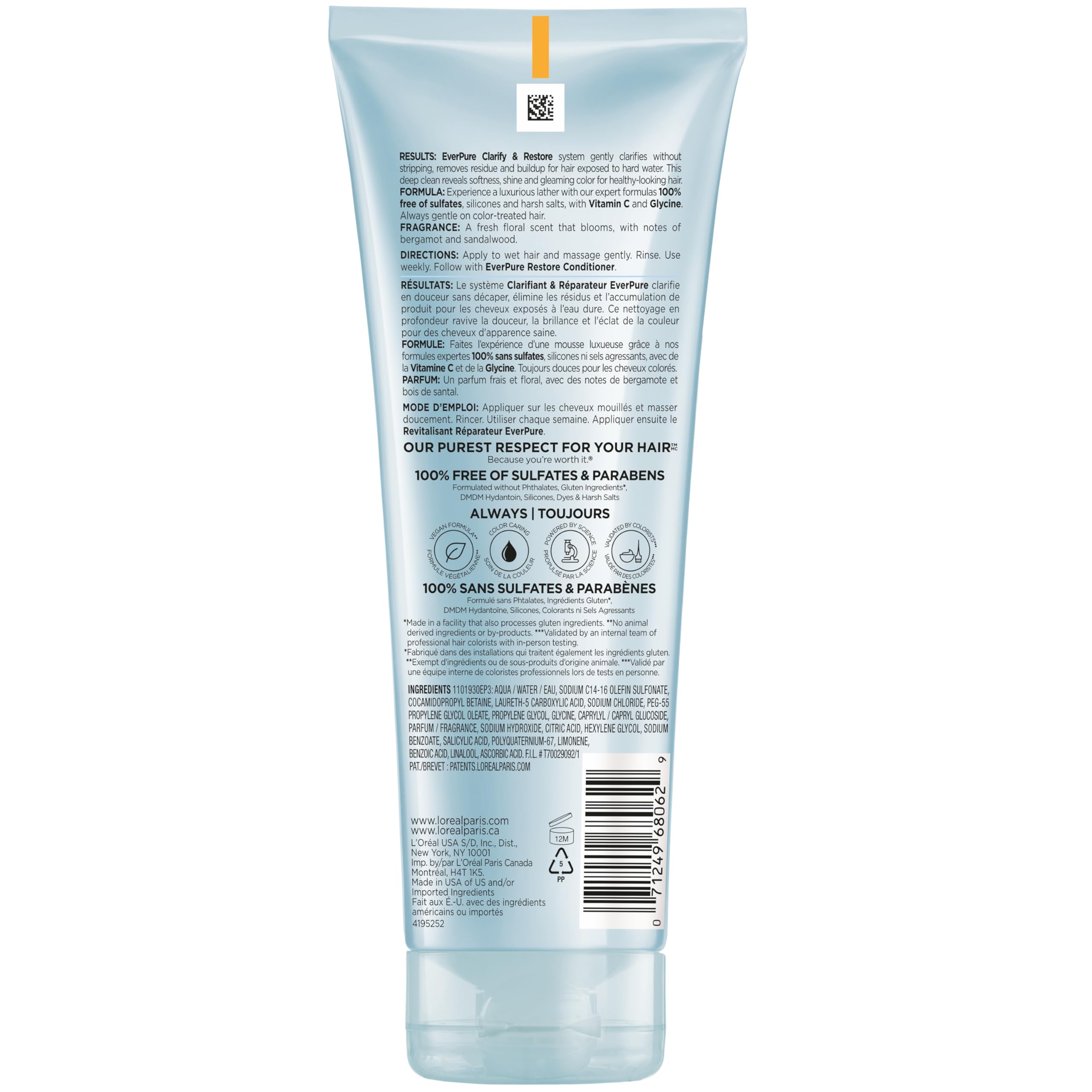 L'Oreal Paris EverPure on bathroom shelf showcasing routine