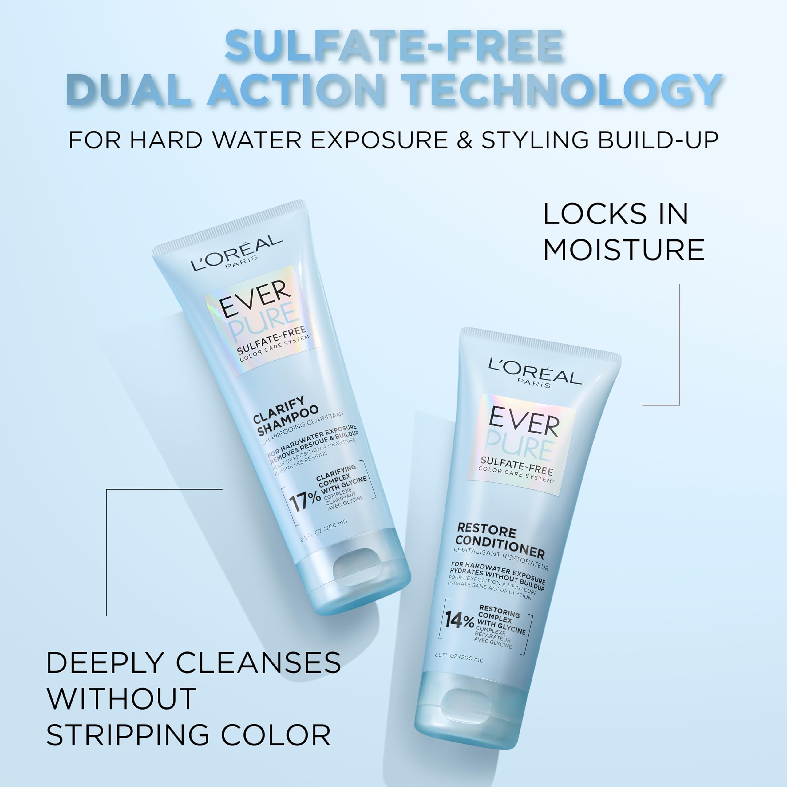 L'Oreal Paris EverPure pump top close-up for easy dispensing
