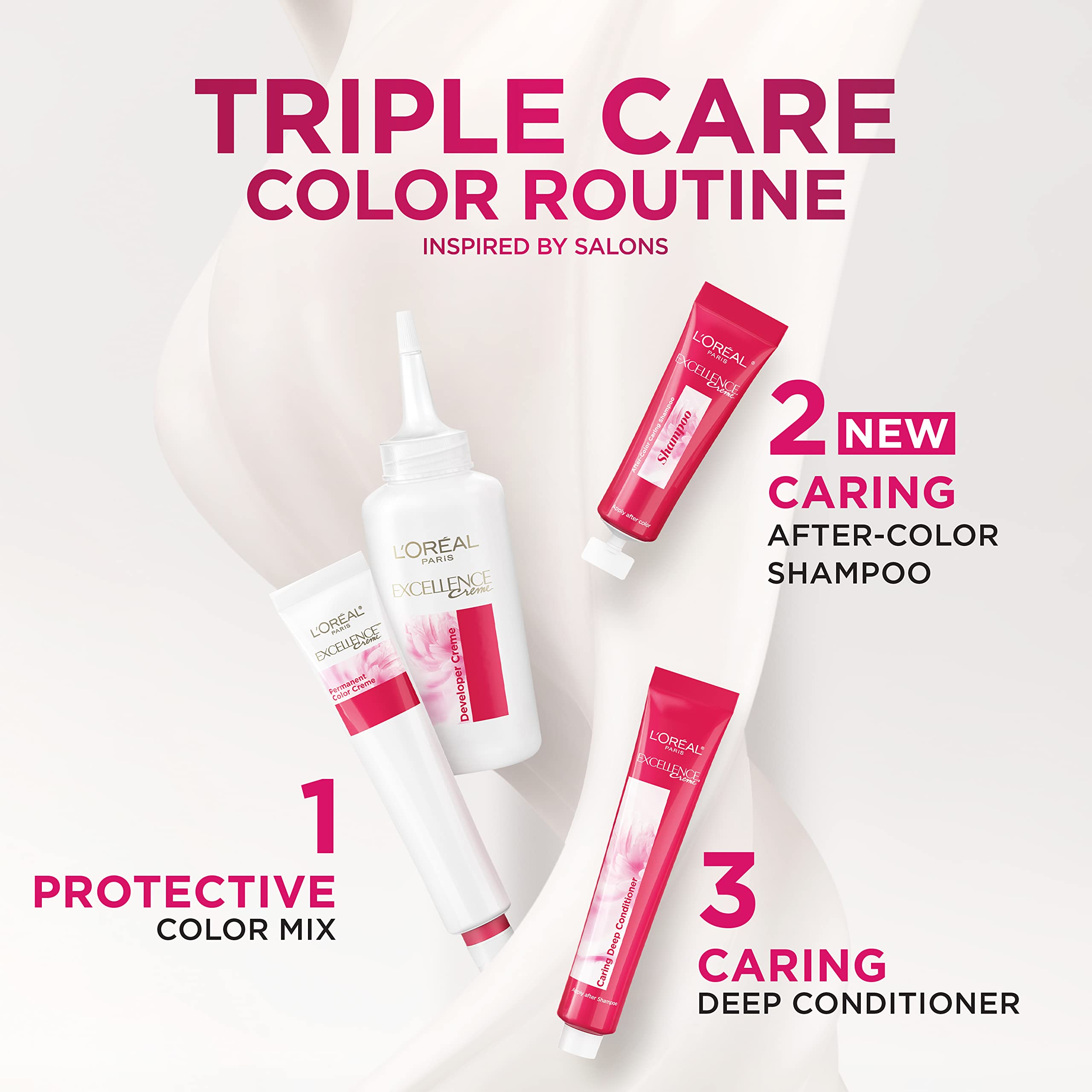 L’Oréal Paris Excellence Creme non-drip texture aids precise root-to-tip application.