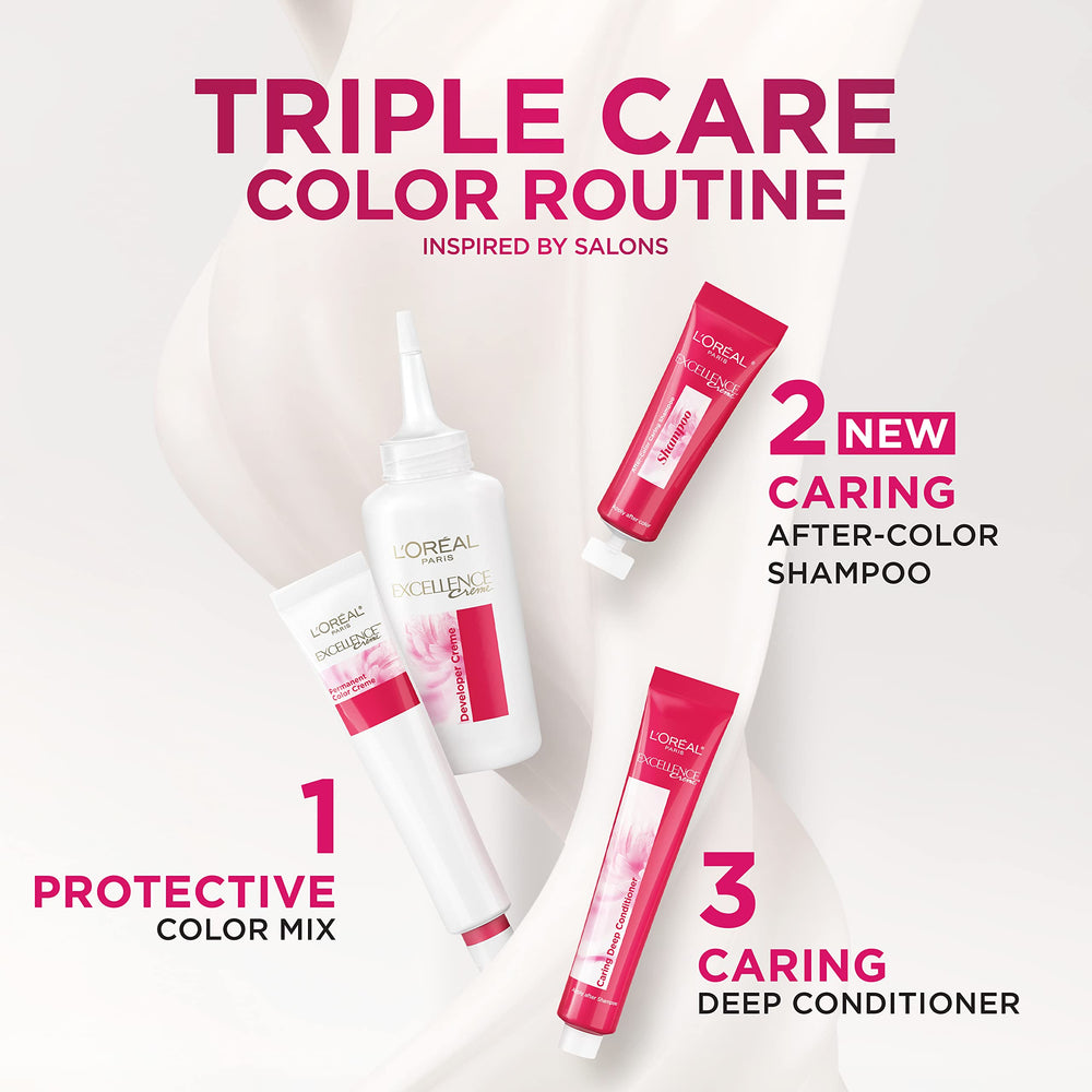 L’Oréal Paris Excellence Creme non-drip texture aids precise root-to-tip application.