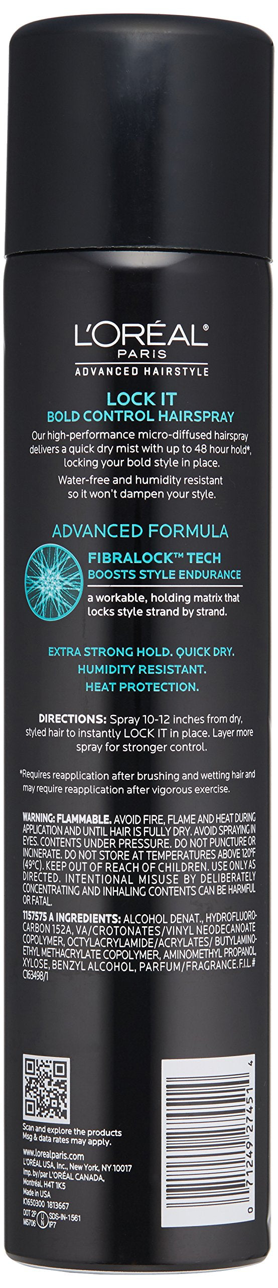 L’Oréal Paris Lock It humidity-resistant formula preventing frizz all day.