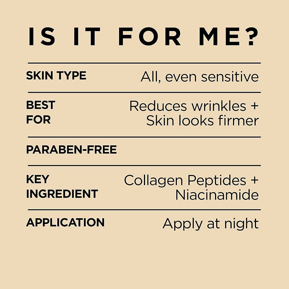 L'Oreal Paris Age Perfect Night Cream mature skin focus emphasizes density and tone.