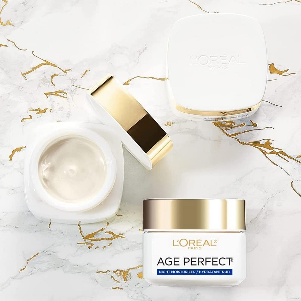L'Oreal Paris Age Perfect Night Cream soy seed protein focus supports firming and even tone.