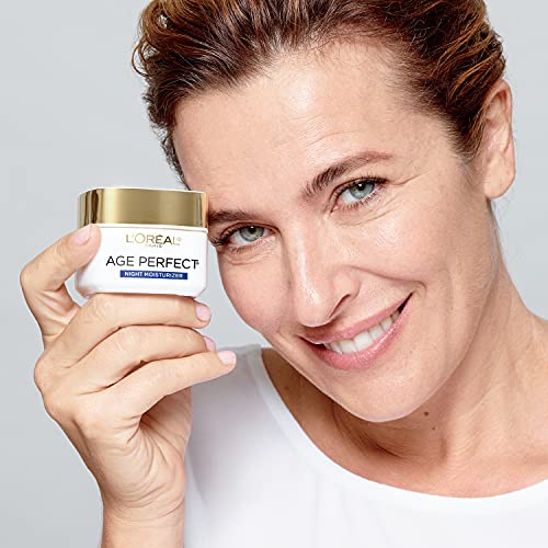 L'Oreal Paris Age Perfect night cream texture appears non-greasy.