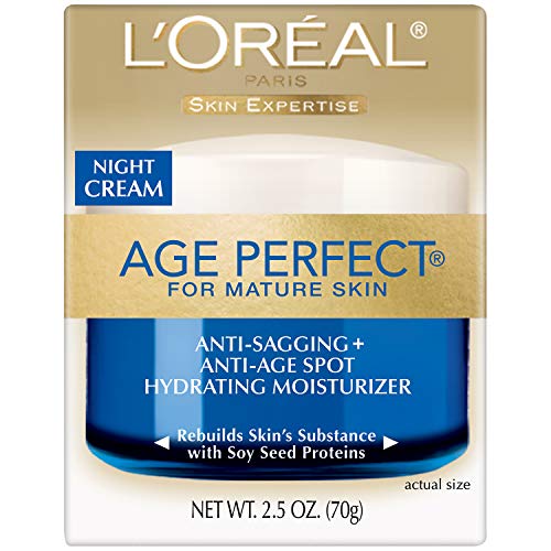 L'Oreal Paris Age Perfect Night Cream texture image illustrates rich non-greasy moisture.