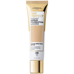 L'Oreal Paris Age Perfect Radiant Serum Foundation Rose Ivory bottle offers hydrated, natural-looking coverage