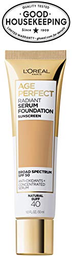 L'Oreal Paris Age Perfect shade card and bottle enable consistent natural coverage