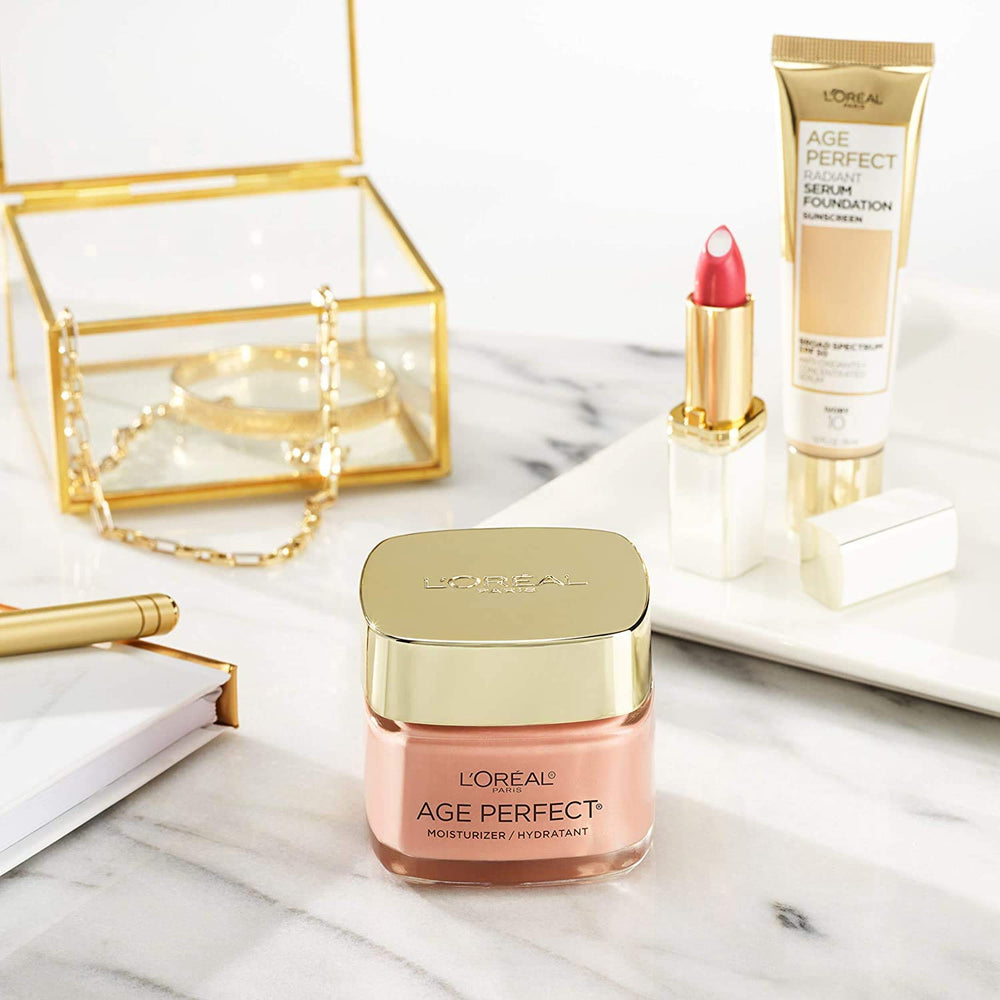 L'Oreal Paris Age Perfect Rosy Tone Imperial Peony Extracts close-up demonstrates gentle radiance.