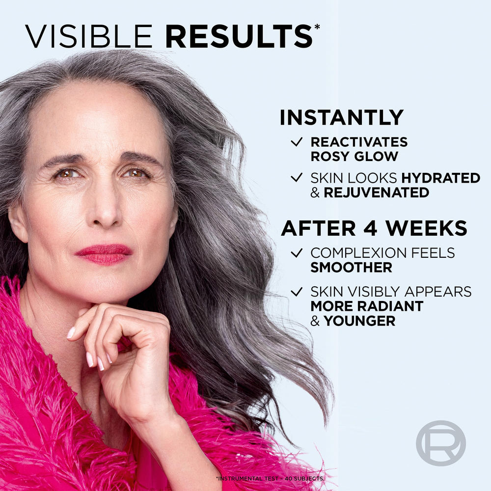 L'Oréal Paris Age Perfect Rosy Tone texture swirls deliver rich, non-greasy hydration.