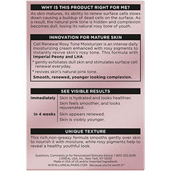 L'Oreal Paris Age Perfect Rosy Tone texture highlights rich non-greasy moisturization.