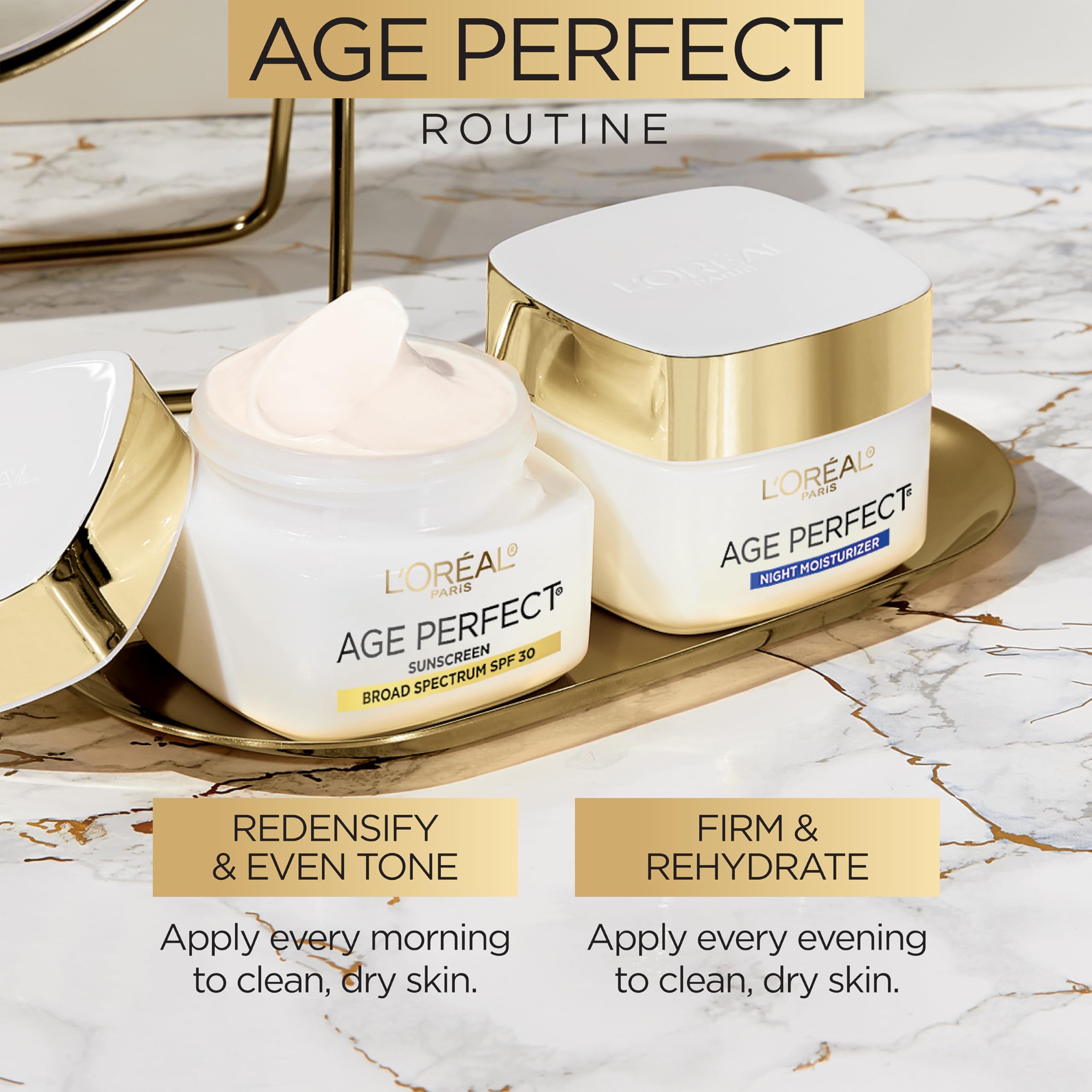 L'Oreal Paris Age Perfect vitamin B3 closeup showing glow-ready formula.