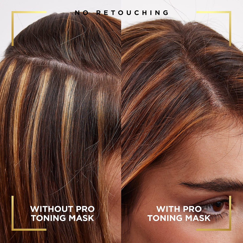 L'Oreal Paris at-home balayage application swatches demonstrating painting technique.