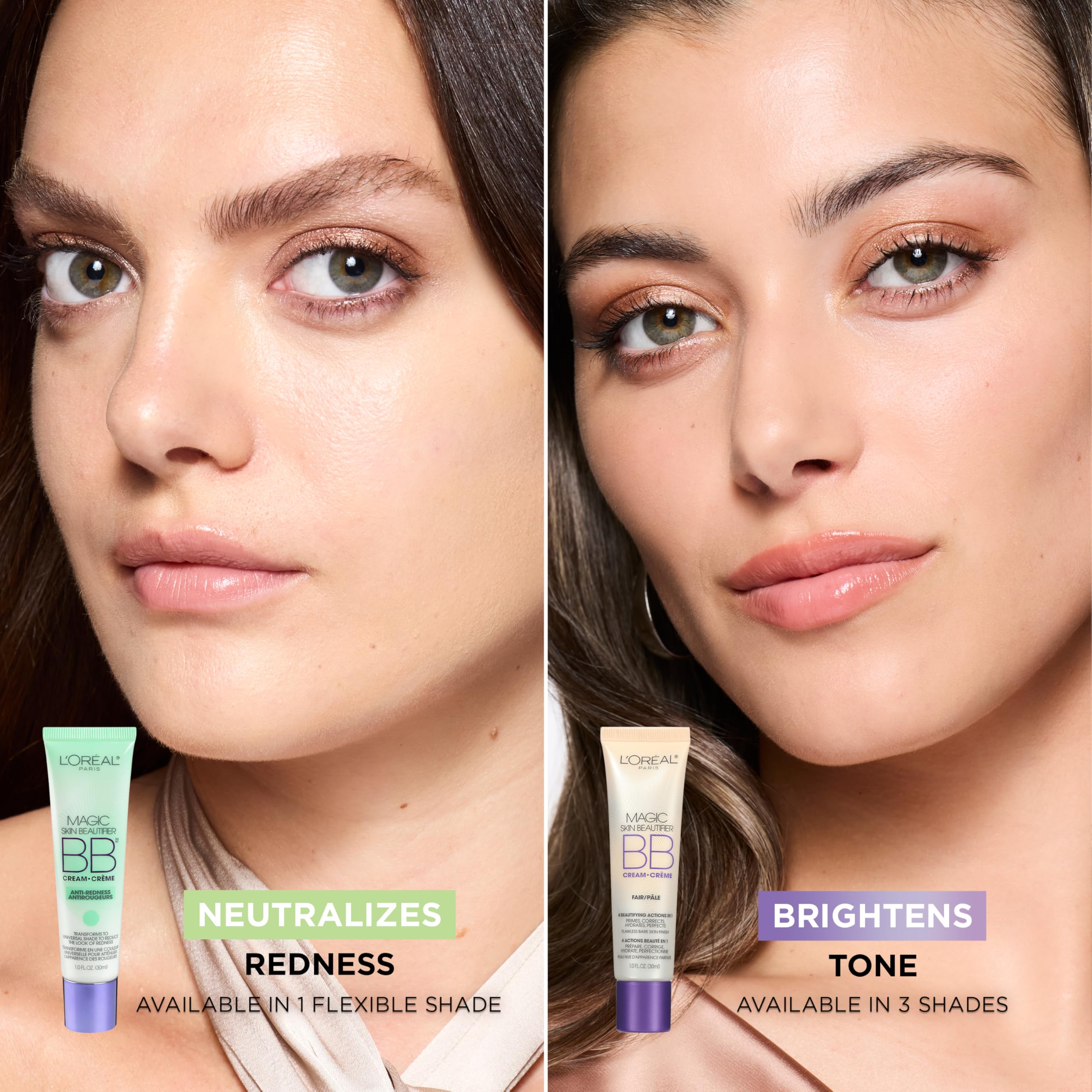 L'Oreal Paris Beautifying Beads closeup highlights color-transforming pigments and antioxidant benefits.