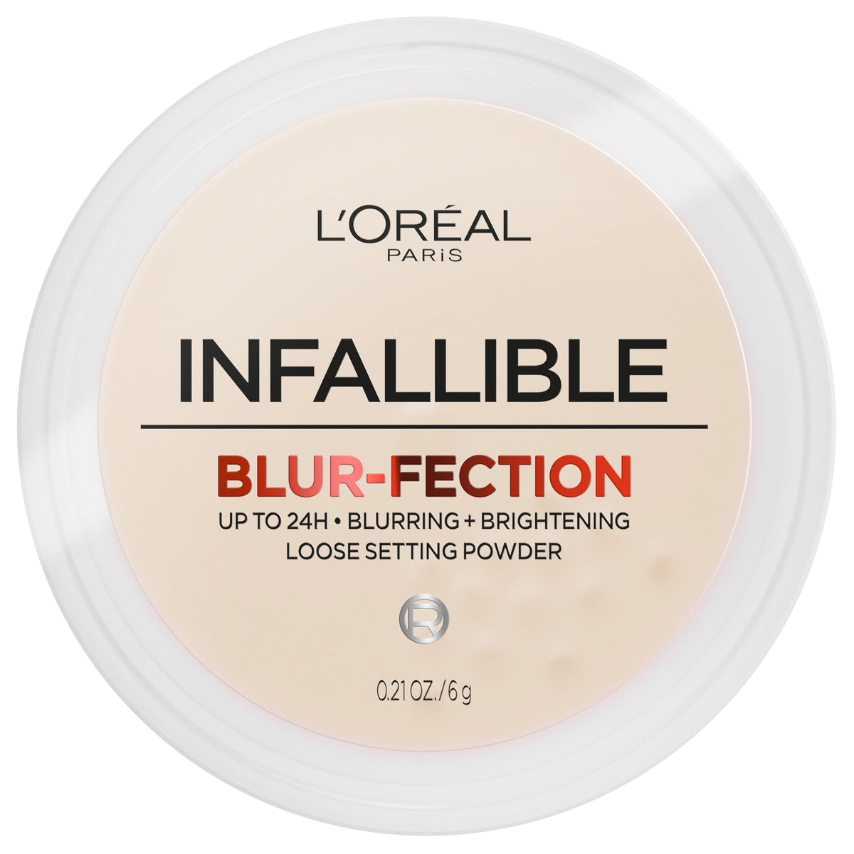 L'Oreal Paris product front packaging showing powder jar and label for easy ID and trust