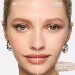 L'Oreal Paris powder texture close-up showing ultrafine veil for a soft-focus finish