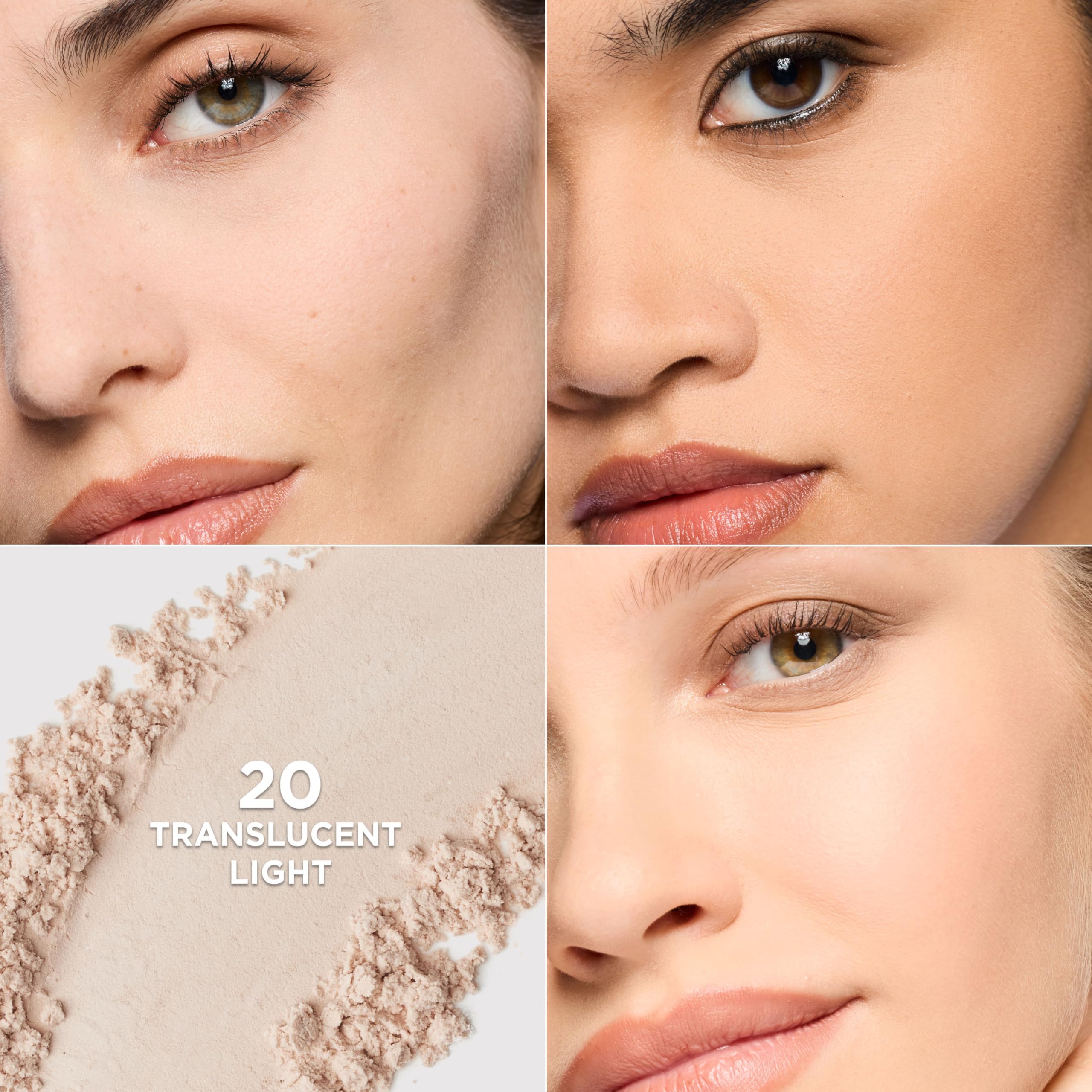 L'Oreal Paris close-up of T-zone showing matte, shine-controlled complexion benefit