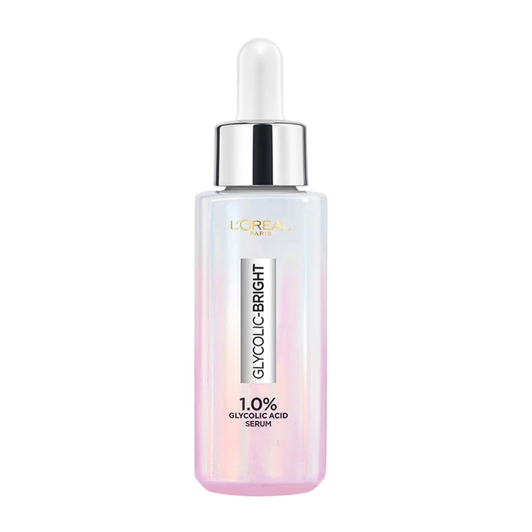 L'Oréal Paris Brightening Serum bottle close-up for daily use and even skin tone