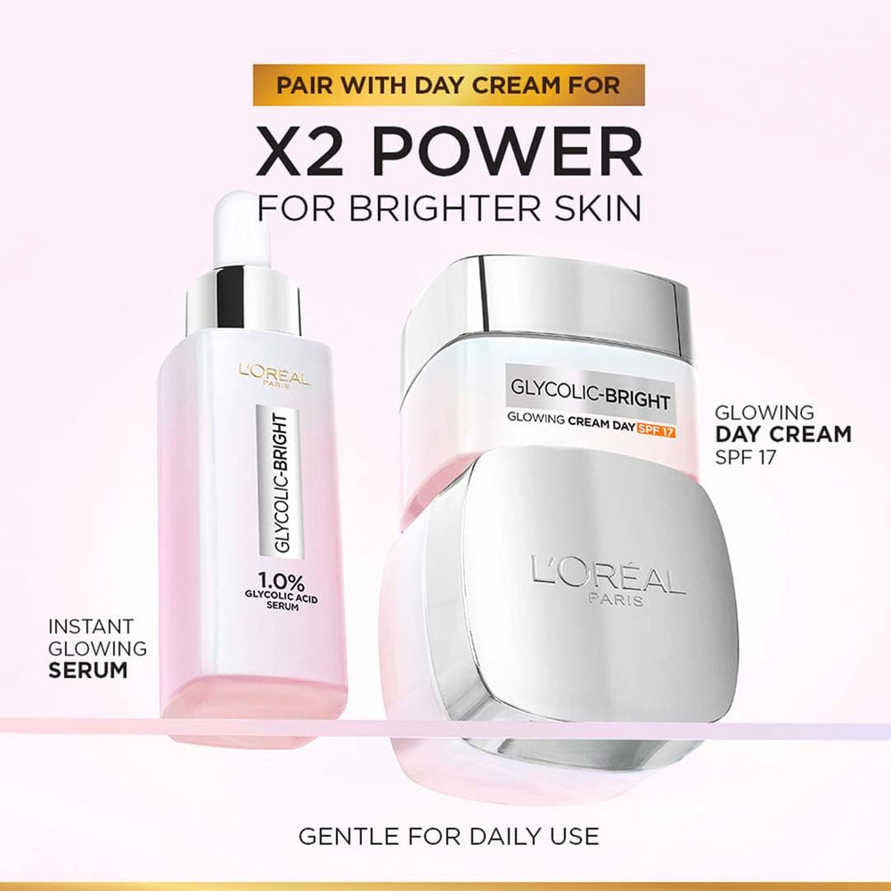L'Oréal Paris Brightening Serum niacinamide graphic emphasizes barrier support