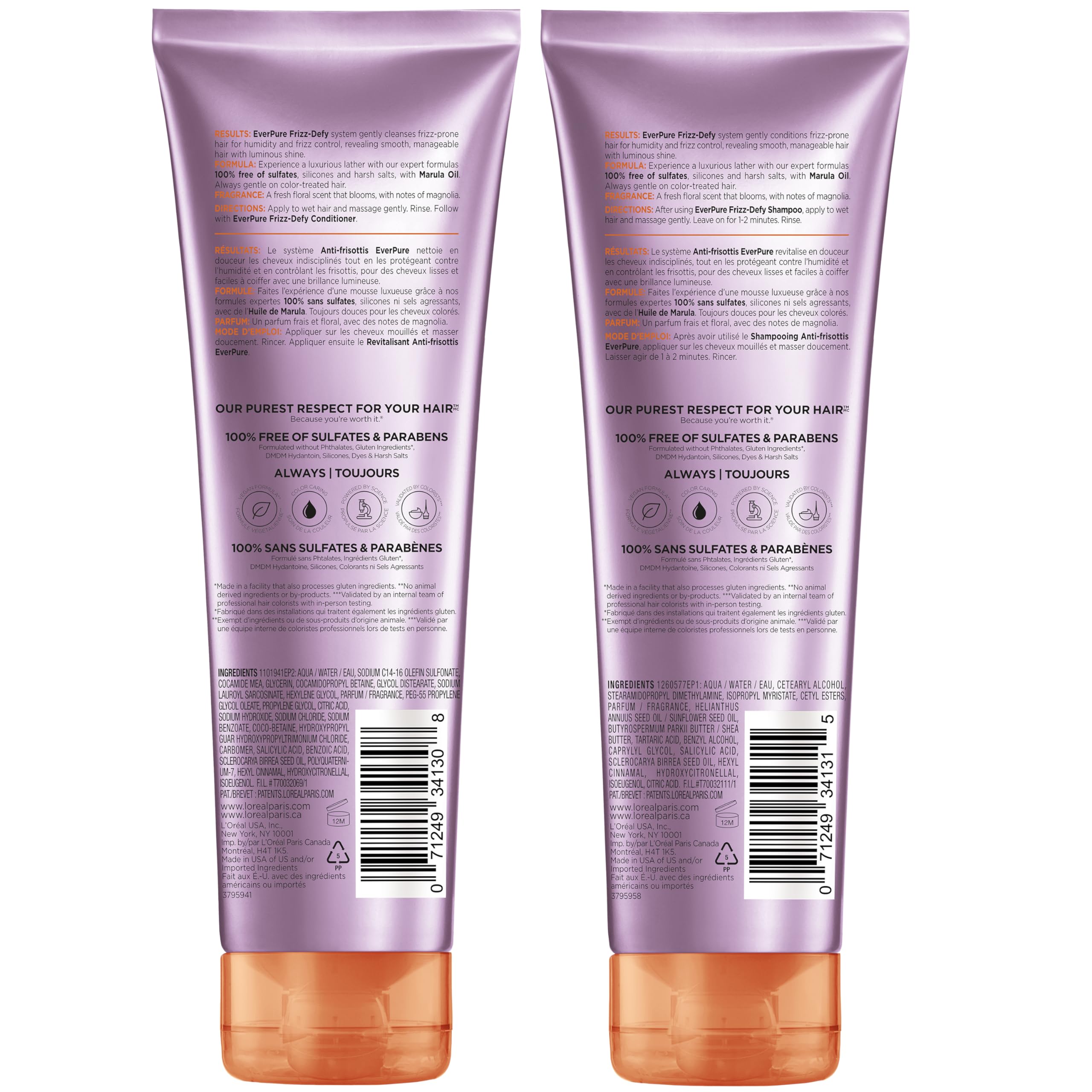 L'Oreal Paris color-safe hair care collection on display