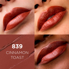 L'Oreal Paris Colour Riche Cinnamon Toast swatch demonstrates warm nude-brown shade and hydrating feel.