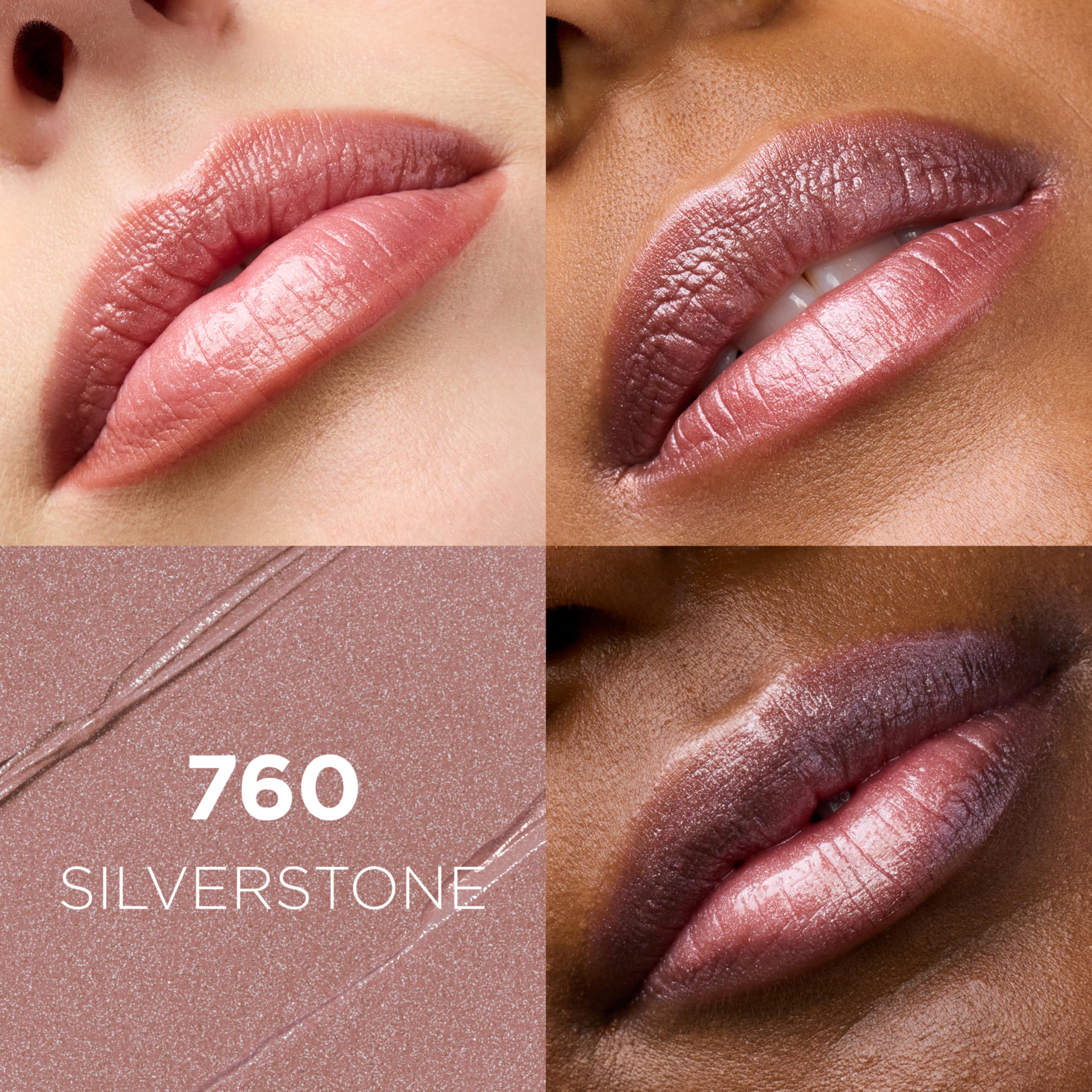 L'Oreal Paris Colour Riche Original Creamy Silverstone swatches showing versatile satin shade.