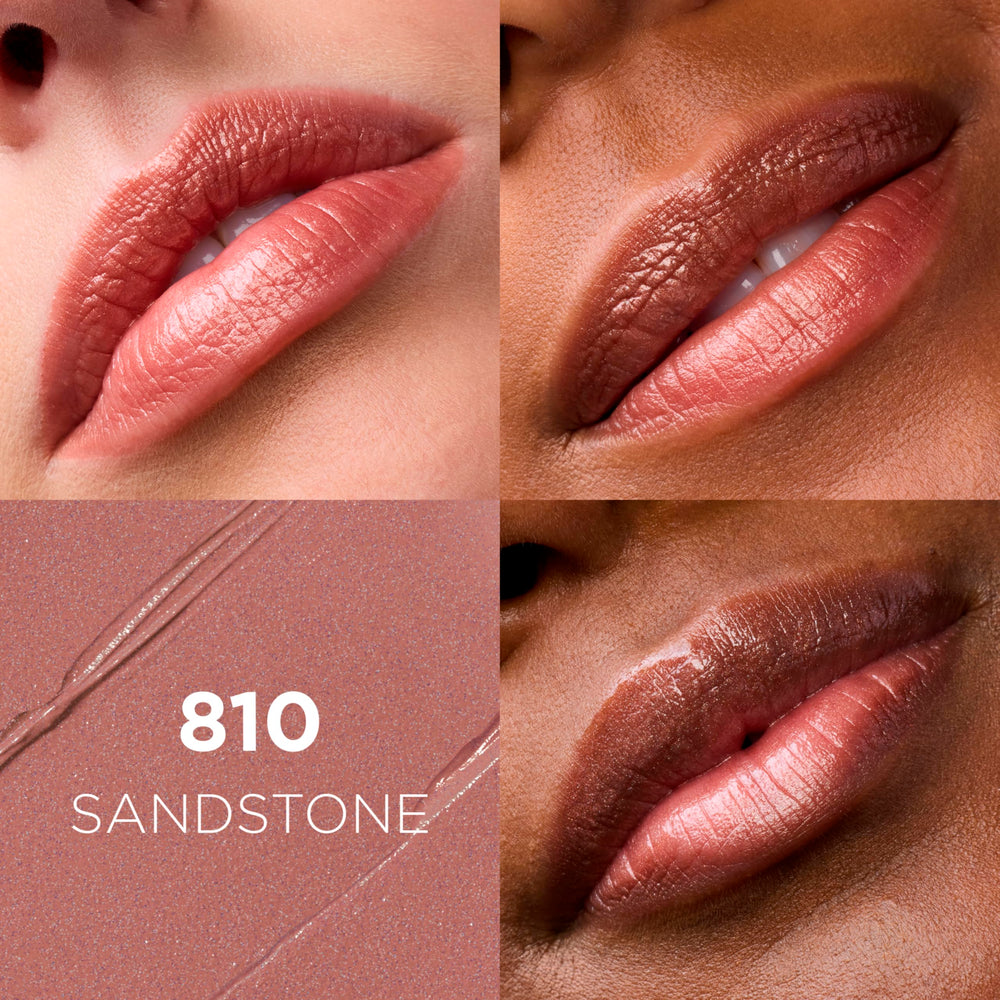 L'Oreal Paris Colour Riche Sandstone bullet closeup highlights creamy texture and conditioning oils