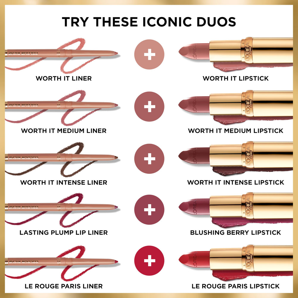 L'Oreal Paris Colour Riche Satin Lipstick demonstrating smooth glide during application.
