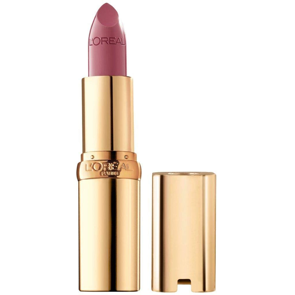 L'Oreal Paris Colour Riche Saucy Mauve tube, creamy satin lip color.