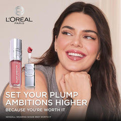 L'Oreal Paris cushion pillow applicator with massaging beads glides over lips.