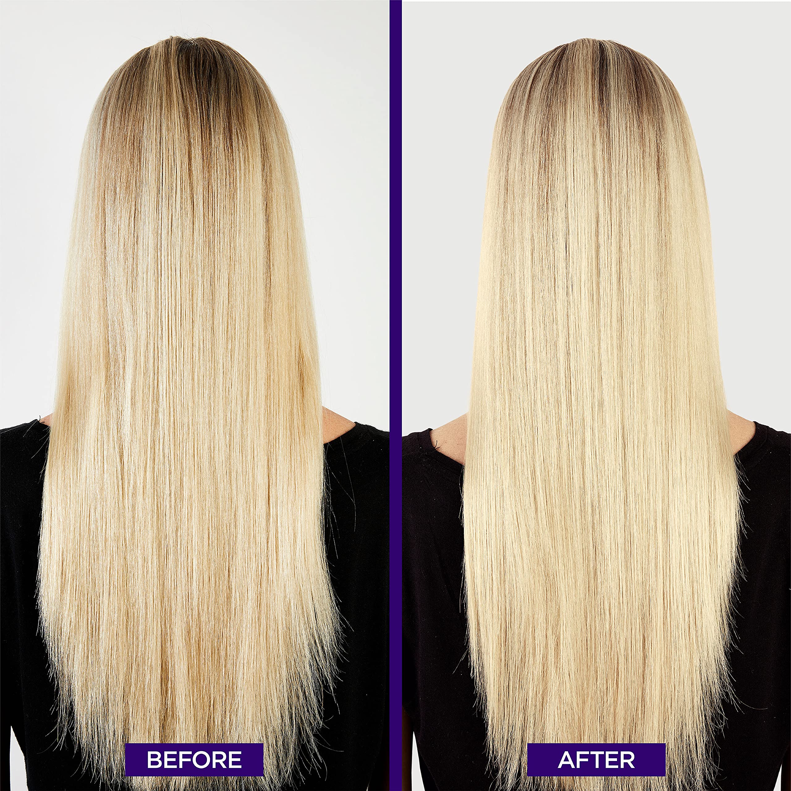 L'Oreal Paris Elvive Color Vibrancy Purple Shampoo color swatch shows neutralized brassy tones.