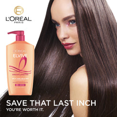 L'Oreal Paris close-up of shampoo pouring, showing gentle lather for clean lengths