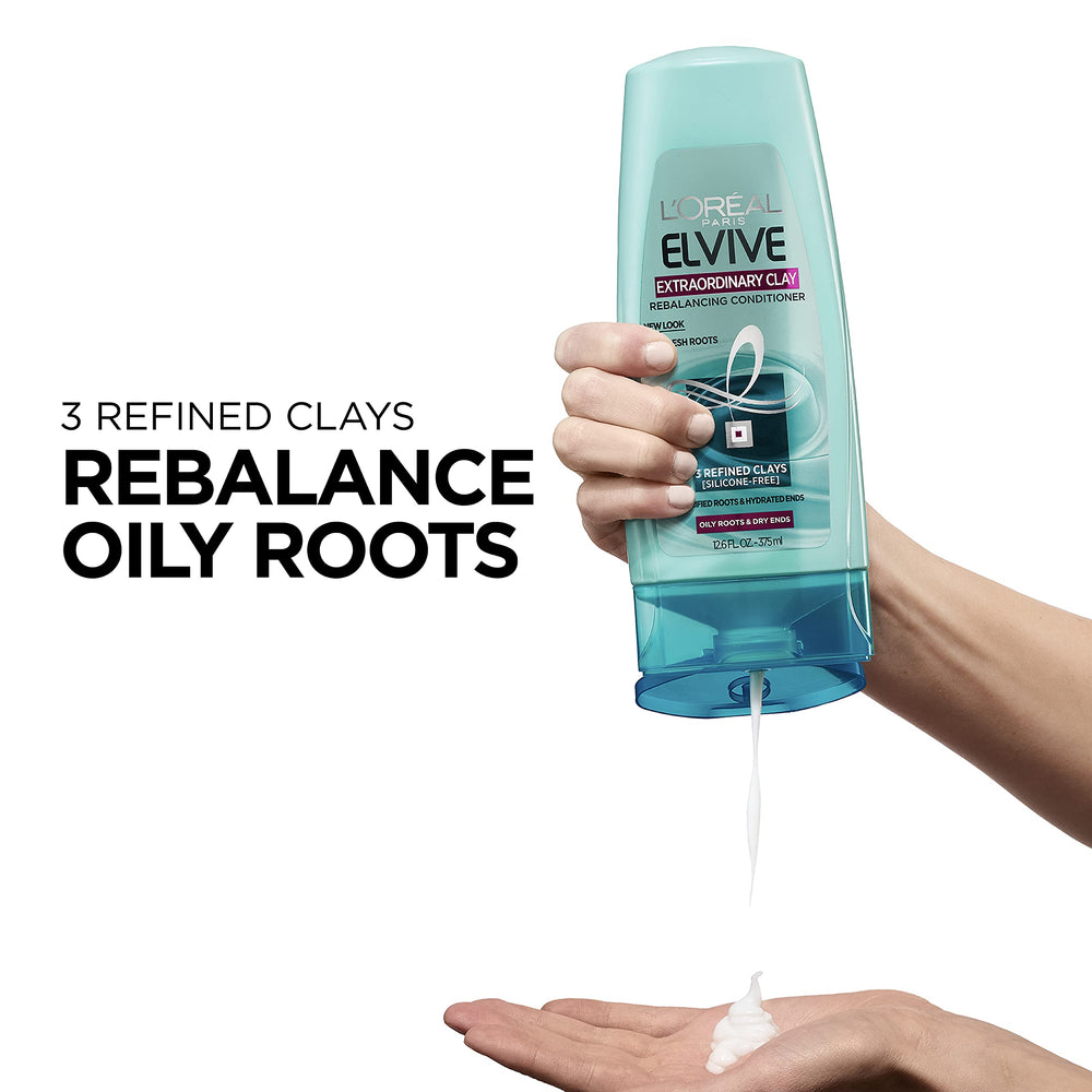 L'Oreal Paris Elvive Extraordinary Clay conditioner close-up texture reveals purifying hydration