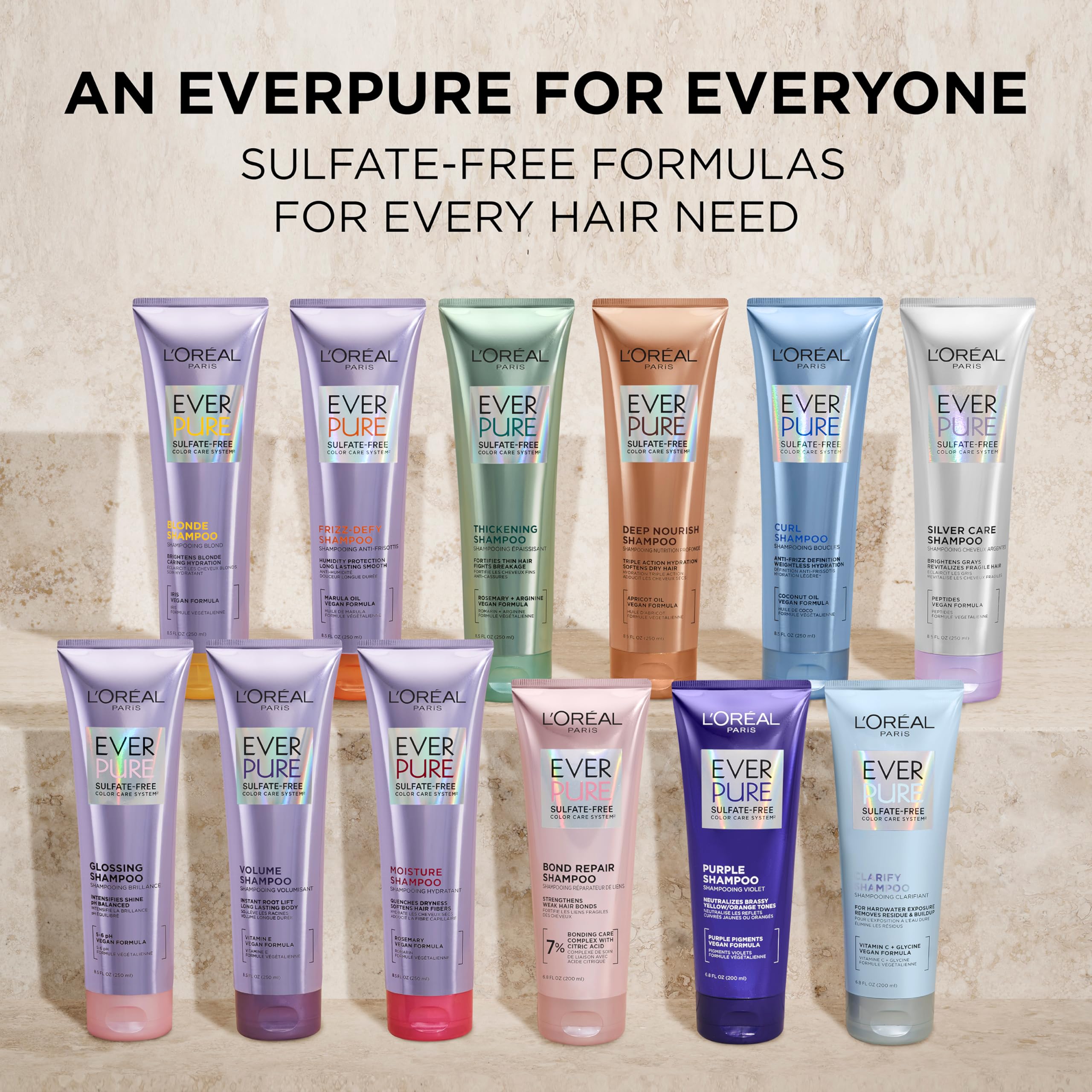 L'Oreal Paris before and after images showing reduced frizz and shine
