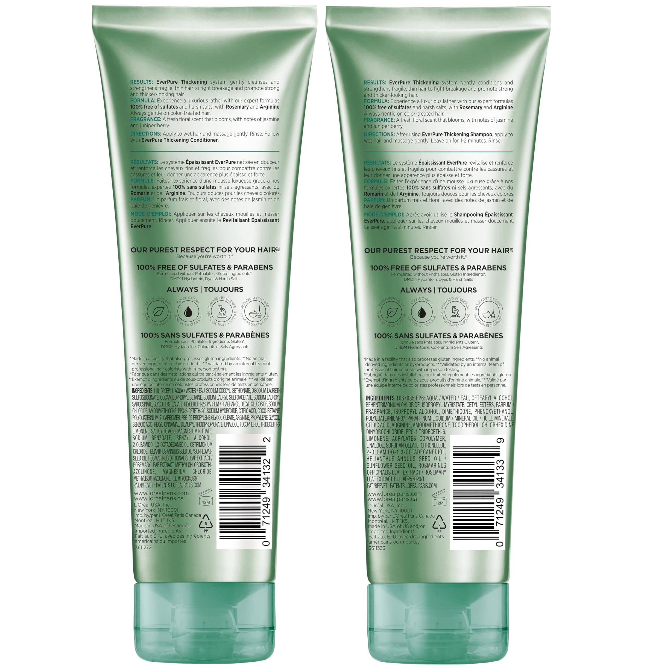 Full hair look after using the EverPure Thickening system suggests thicker appearance